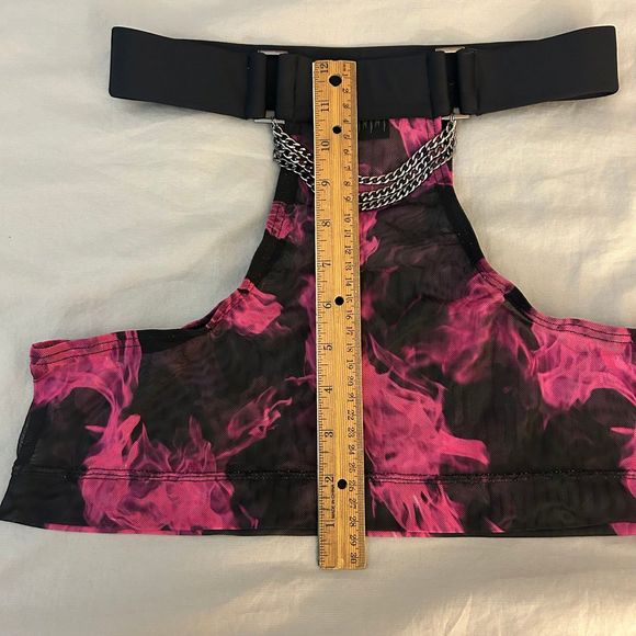 Syzygy The Label Mesh Mini Skirt, Burner Barbie, Pink Black, Rave Cover-Up - Picture 5 of 9